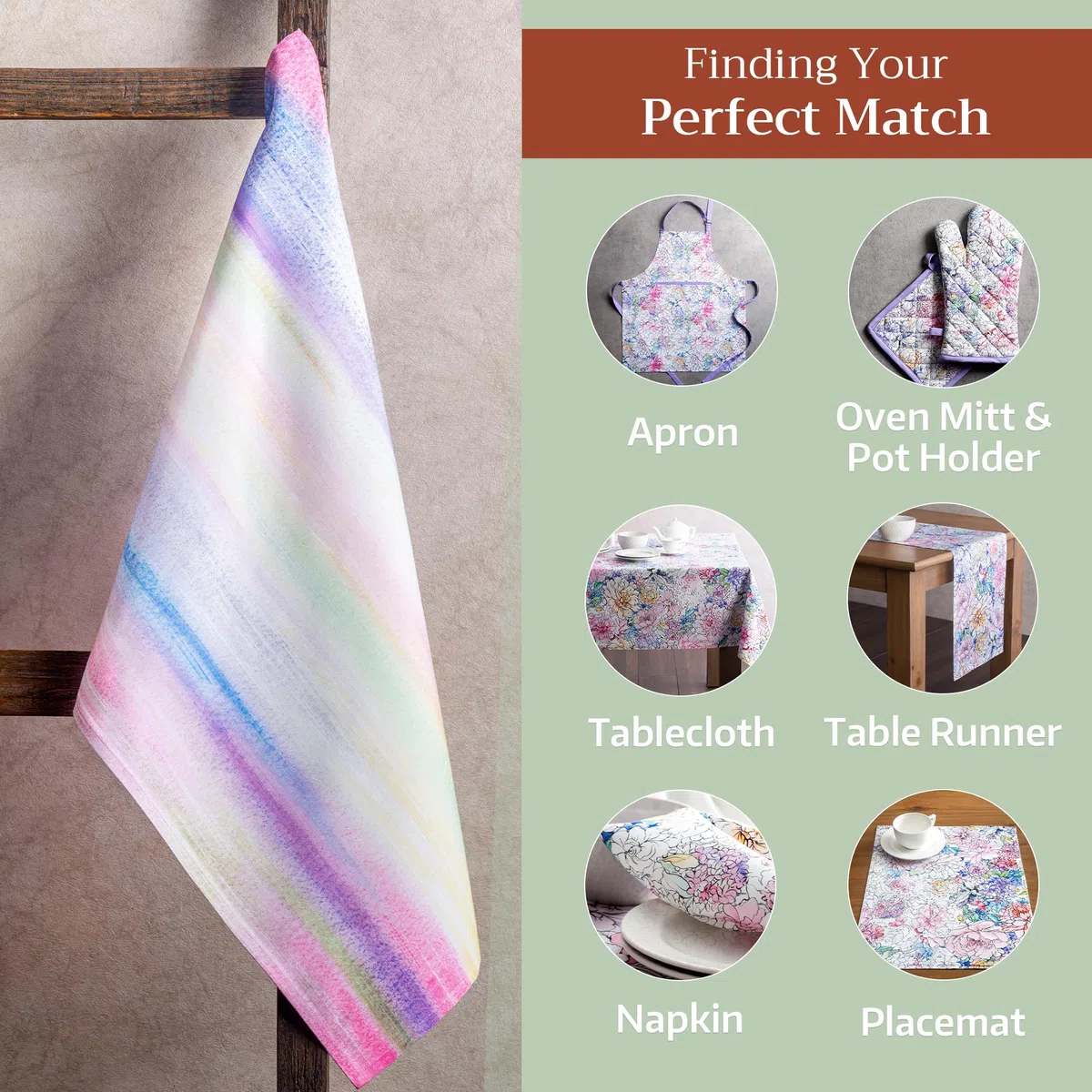 Maison d' Hermine Floral Love 100% cotone, set di 3 asciugamani da cucina Multi-Purpose | Asciugamani da bar | Primavera/Estate (50 cm x 70 cm)