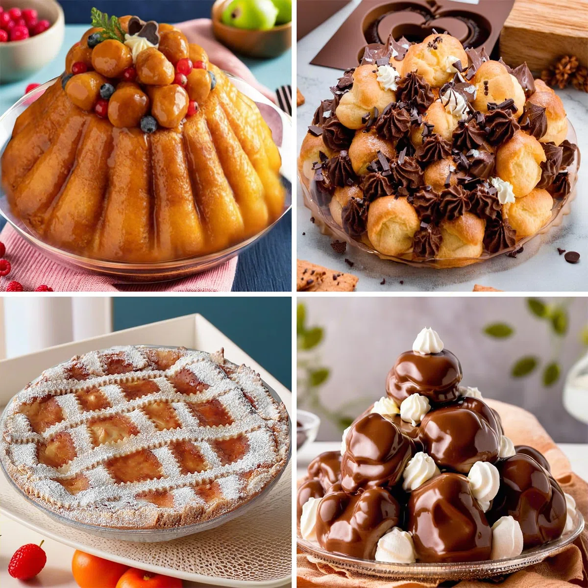 Sicignano 5 Vassoi Bavarese in Plastica Trasparente - Per Dolci, Dessert, Profiterole, Struffoli, Pastiera, Baba, Torta - Riutilizzabili e Facili da Pulire, Infrangibile, Antigraffio (32 cm)