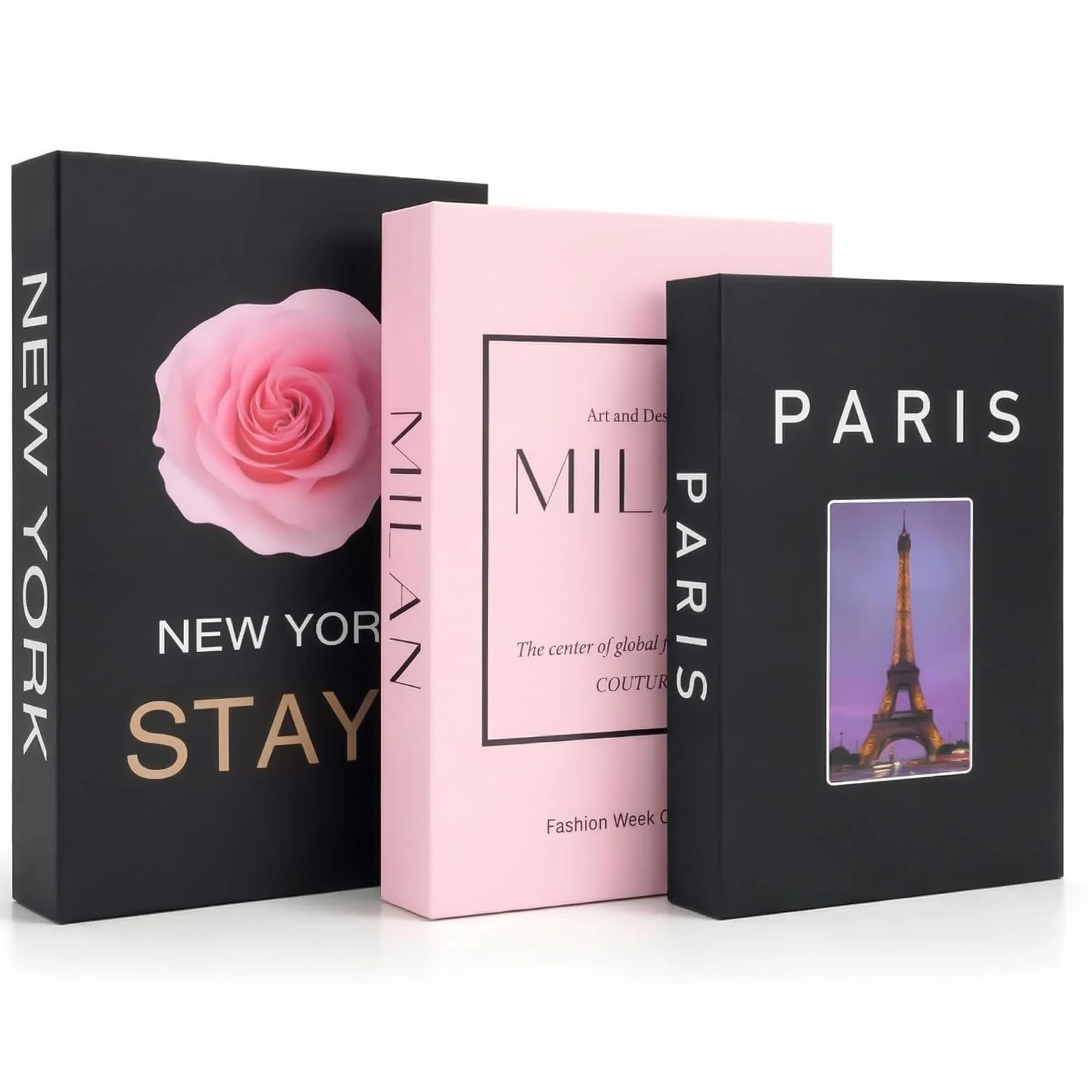 3 Pezzi Set Libri Decorativi, Libri Decorativi Arredamento di Moda per l'Arredamento della Casa, Libri Finti Pieghevoli e Impilati per Decorazione Domestica, Libreria e Tavolino da Caffè (Stile1)