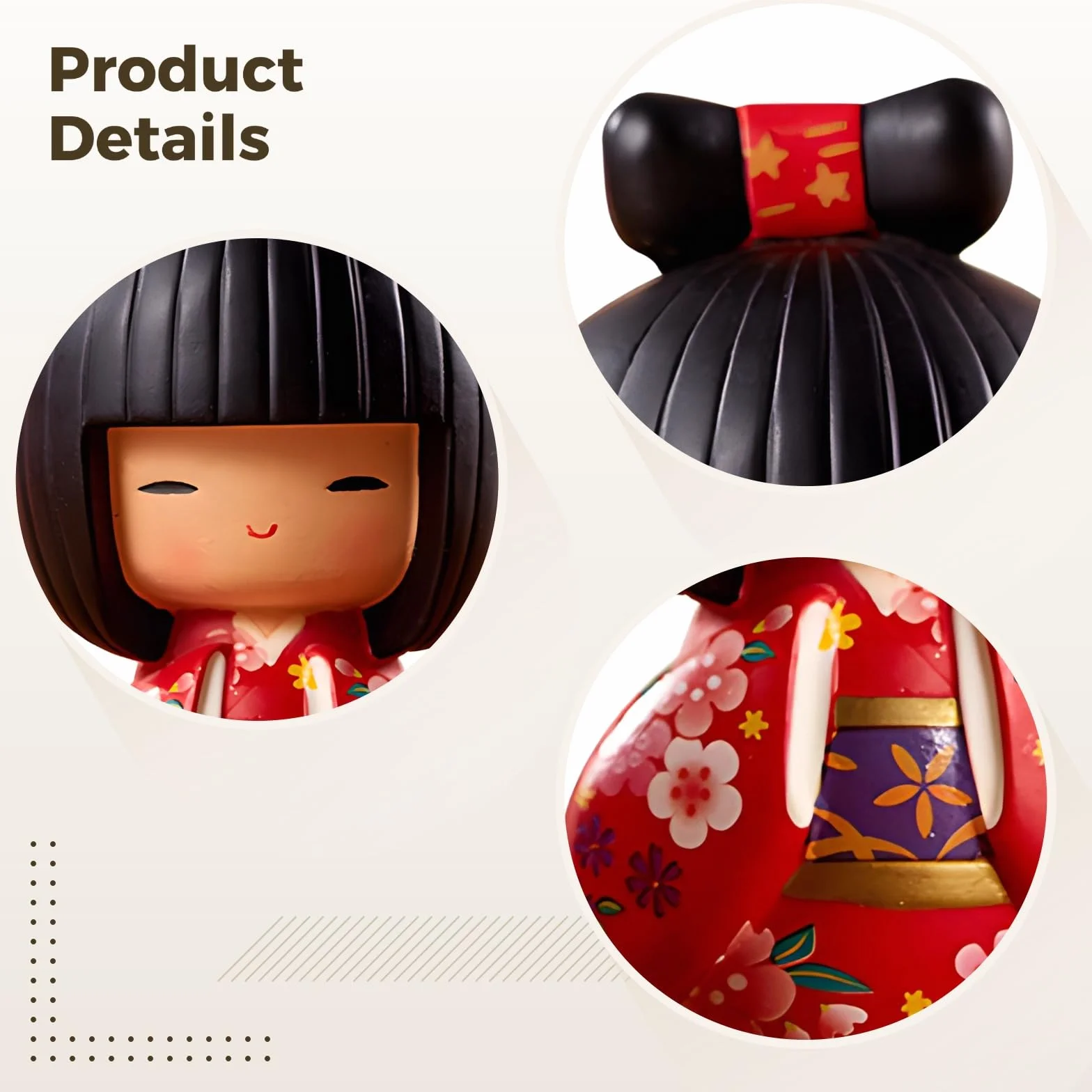 Doll - Autentica bambola geisha giapponese, squisita fattura in resina, perfetta decorazione culturale giapponese