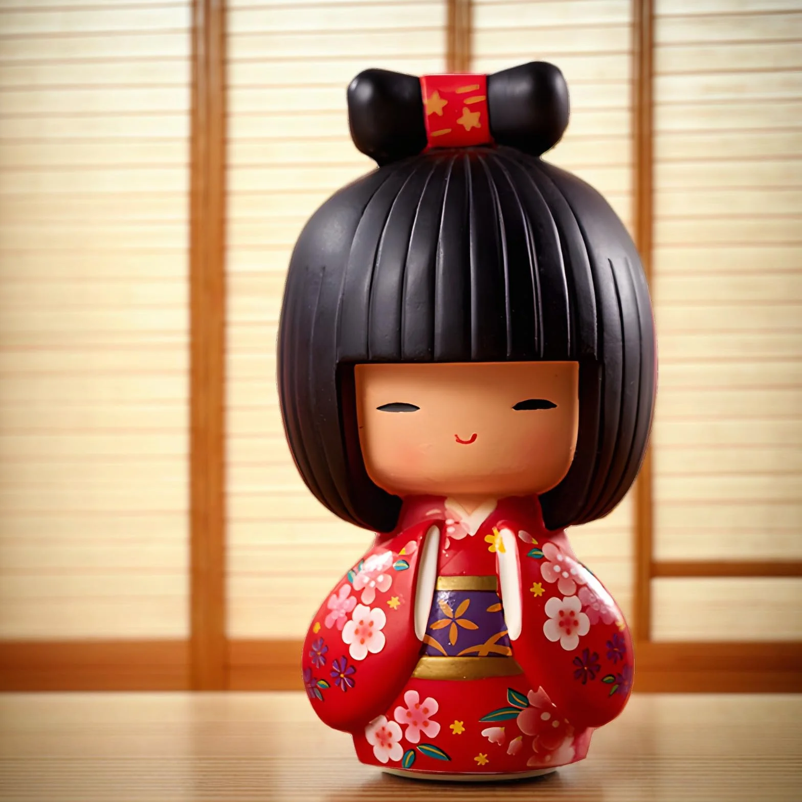 Doll - Autentica bambola geisha giapponese, squisita fattura in resina, perfetta decorazione culturale giapponese