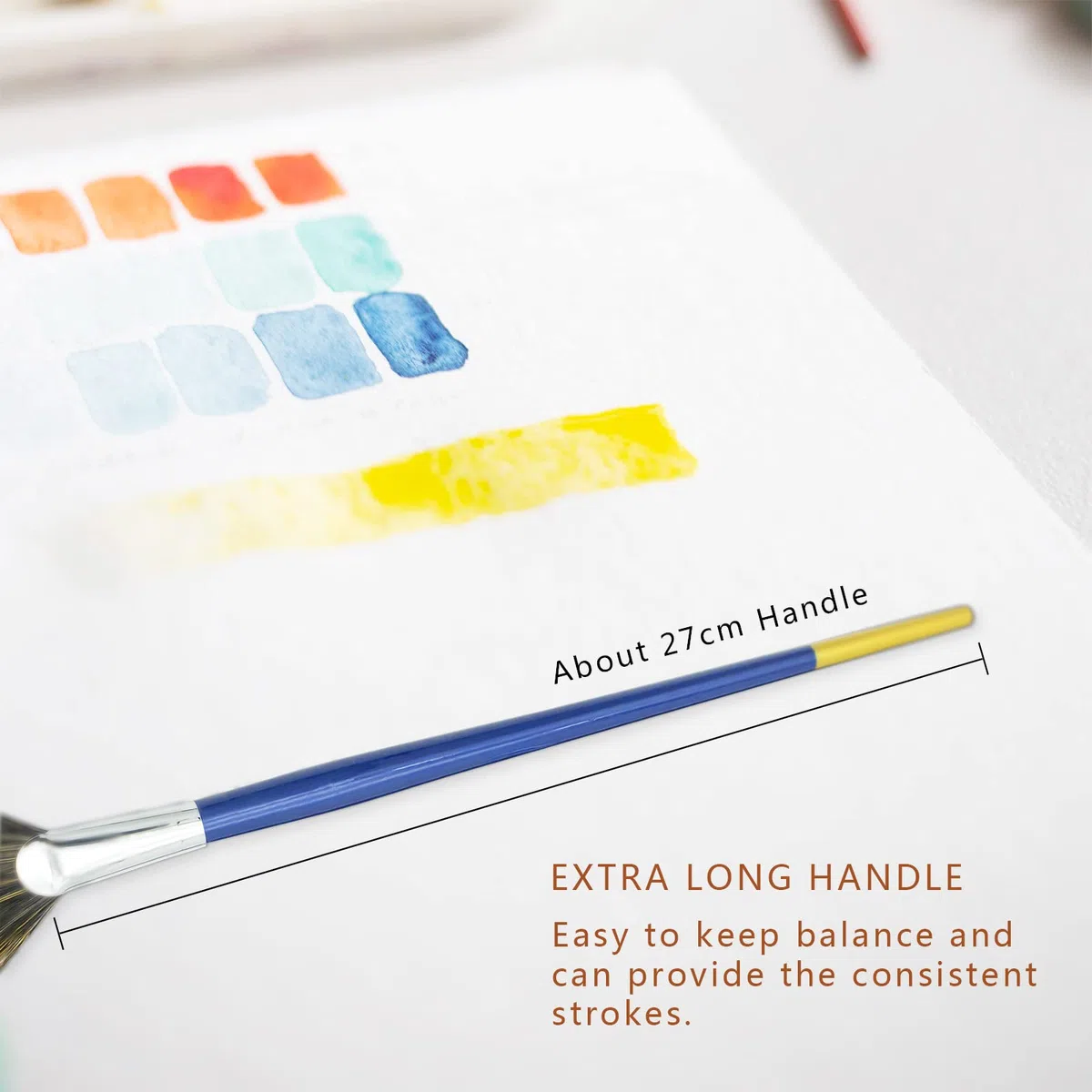Pennelli per Dipingere a Ventaglio Setole di Cinghiale 6 Pezzi, per Acrilico Olio e Acquerello Pittura Professionali, LEA-SHALL Set Pennello Arte ad Artisti con Manico Legno Lungo