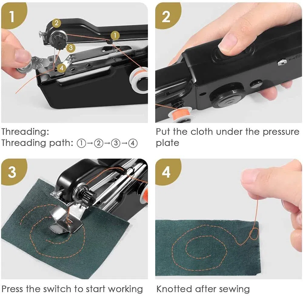 Infila Ago a Mano Portatile Infila Aghi Macchina da Cucire Manuale con Kit Cucito Completo Strumento per Cucire Facile da Usare per Casa Viaggio Riparazioni Rapide (Nero)