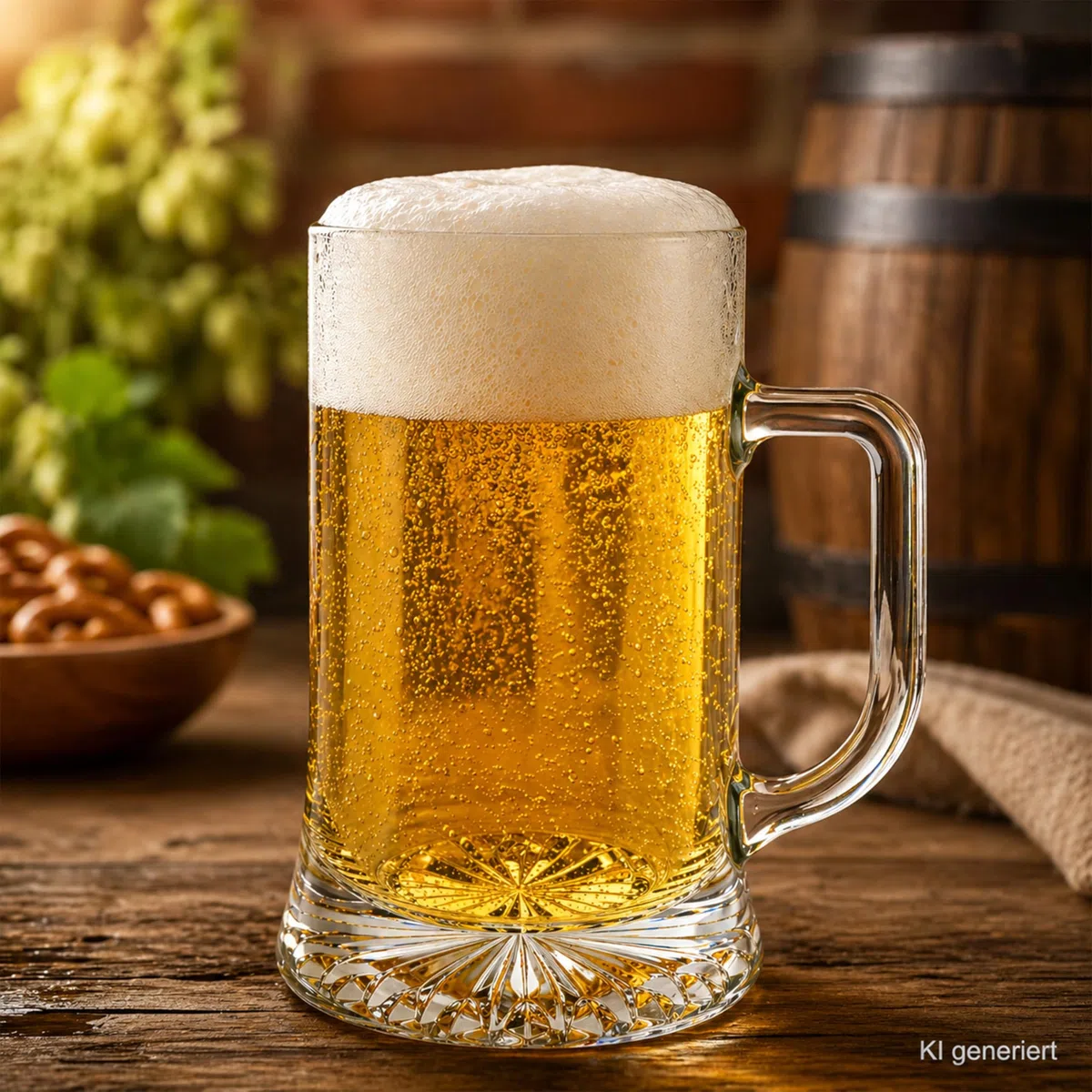 MamboCat Akki - Set di 12 boccali da birra da 0,4 l, altezza 15,7 cm, per 12 persone, in vetro con fondo a stella e manico, bicchieri da birra trasparenti da 400 ml, per feste