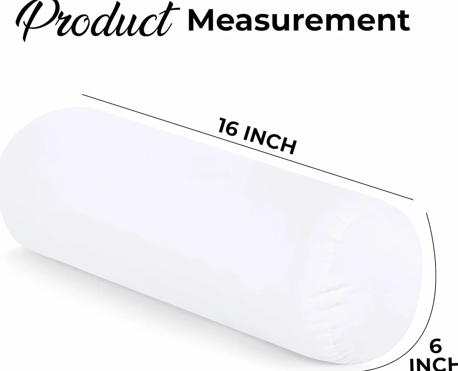 Utopia Bedding Set di 2 Cuscino Cilindrico, 15 x 40 cm Cuscini Bolster, Cuscino Lombare (Bianco)