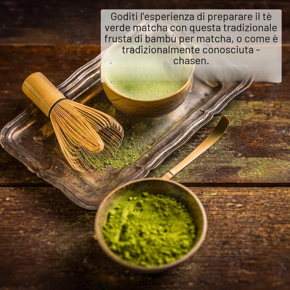Frusta in bambù naturale Chasen tradizionale a 100 bastoncini Matcha, tè verde