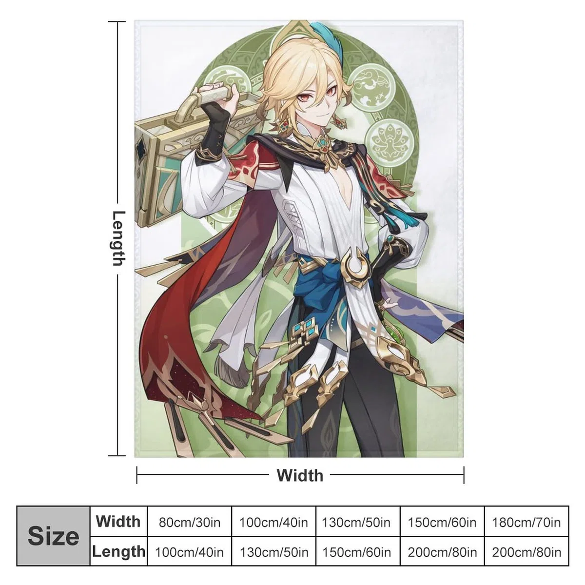 Coperta anime Genshin Impact, design Sumeru Kaveh, super morbida, 152 cm x 127 cm, leggera e calda, per divano, bambini, ragazze e adulti