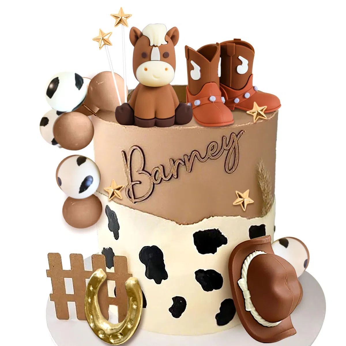 JeVenis cowboy rodeo decorazione torta cappello cowboy compleanno cowgirl stivali cavallo western palline equine tema cowboy topper torta
