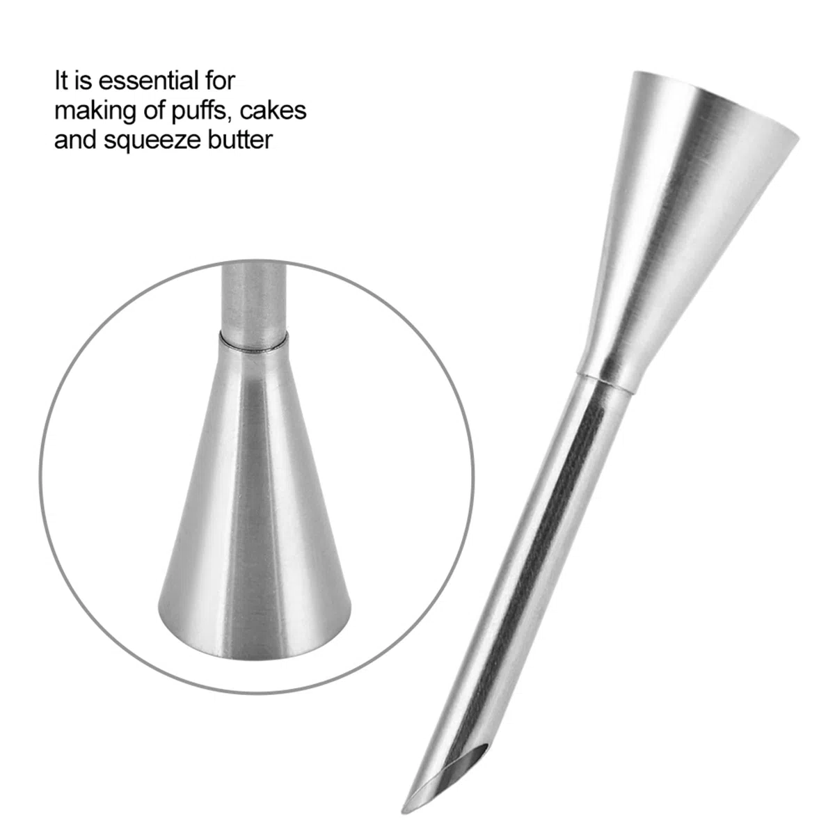 Ugello Riempitivo per Cupcake, Punta Dell'ugello per Piping per Glassa Alla Crema, Ugello Riempitivo per Crema in Acciaio Inossidabile per Ripieno di Bignè, Decorazione di Cake Topper