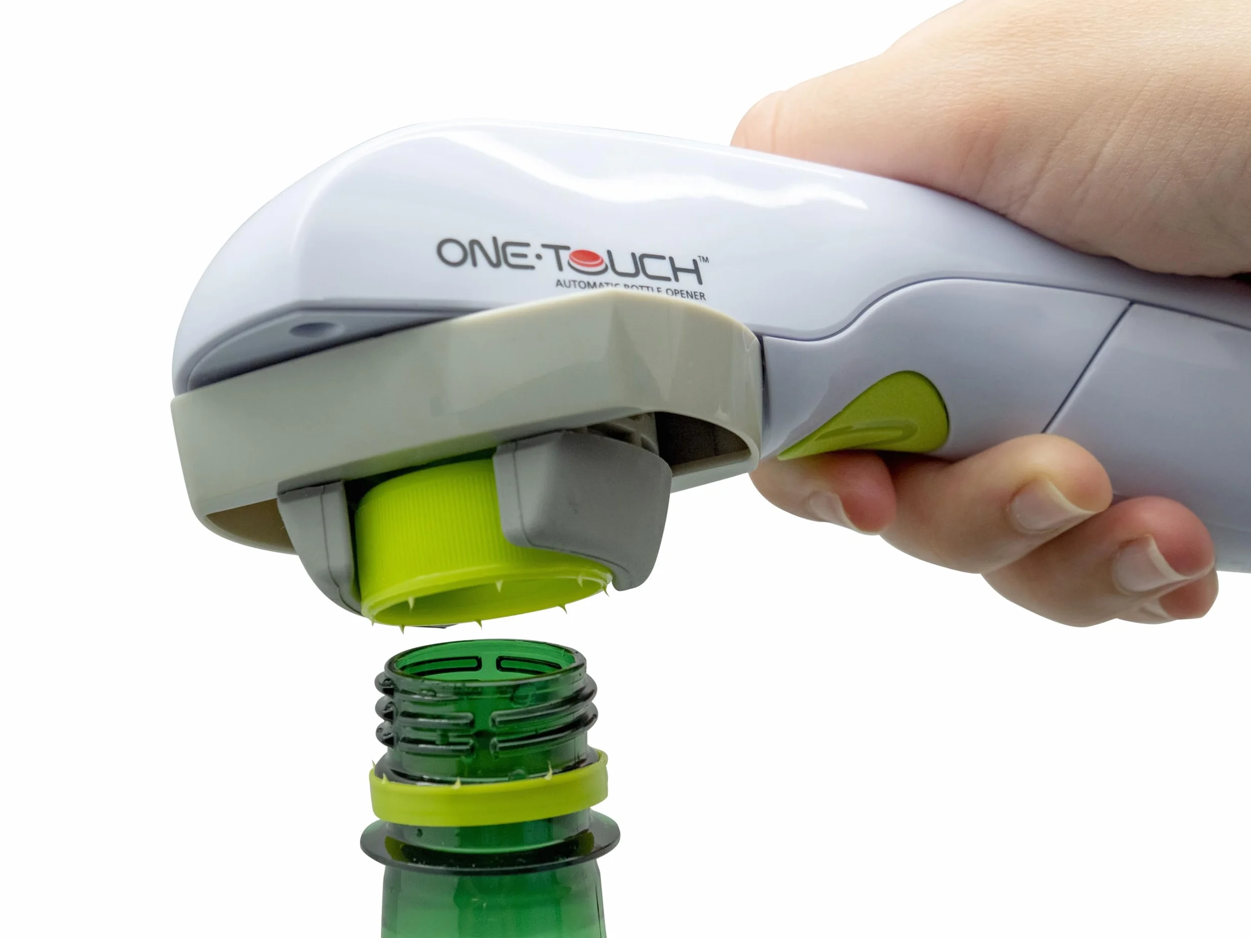 ONE TOUCH KC85 Apribottiglie elettrico – Nessuno sforzo richiesto – Per tutti, anche senza forza nelle mani – Apre tutti i tappi da 12 a 52 mm senza problemi