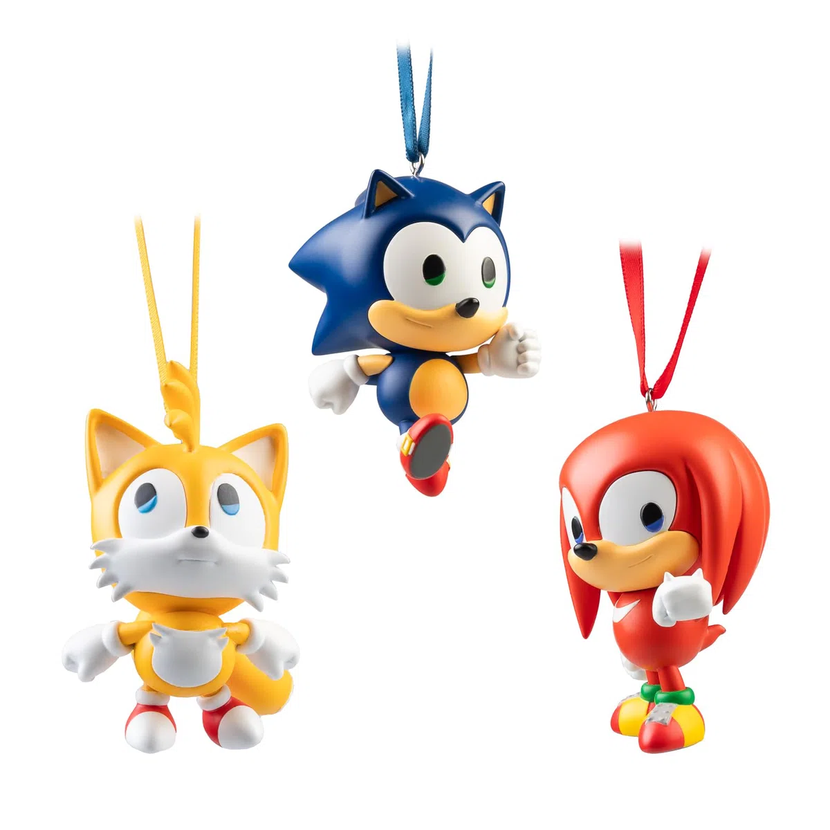 Grupo Erik: Set Decorazioni di Natale Sonic, Tails, Knuckles | Set di 3 Addobbi Natalizi personalizzati di Sonic, dipinti a mano, con cordoncino