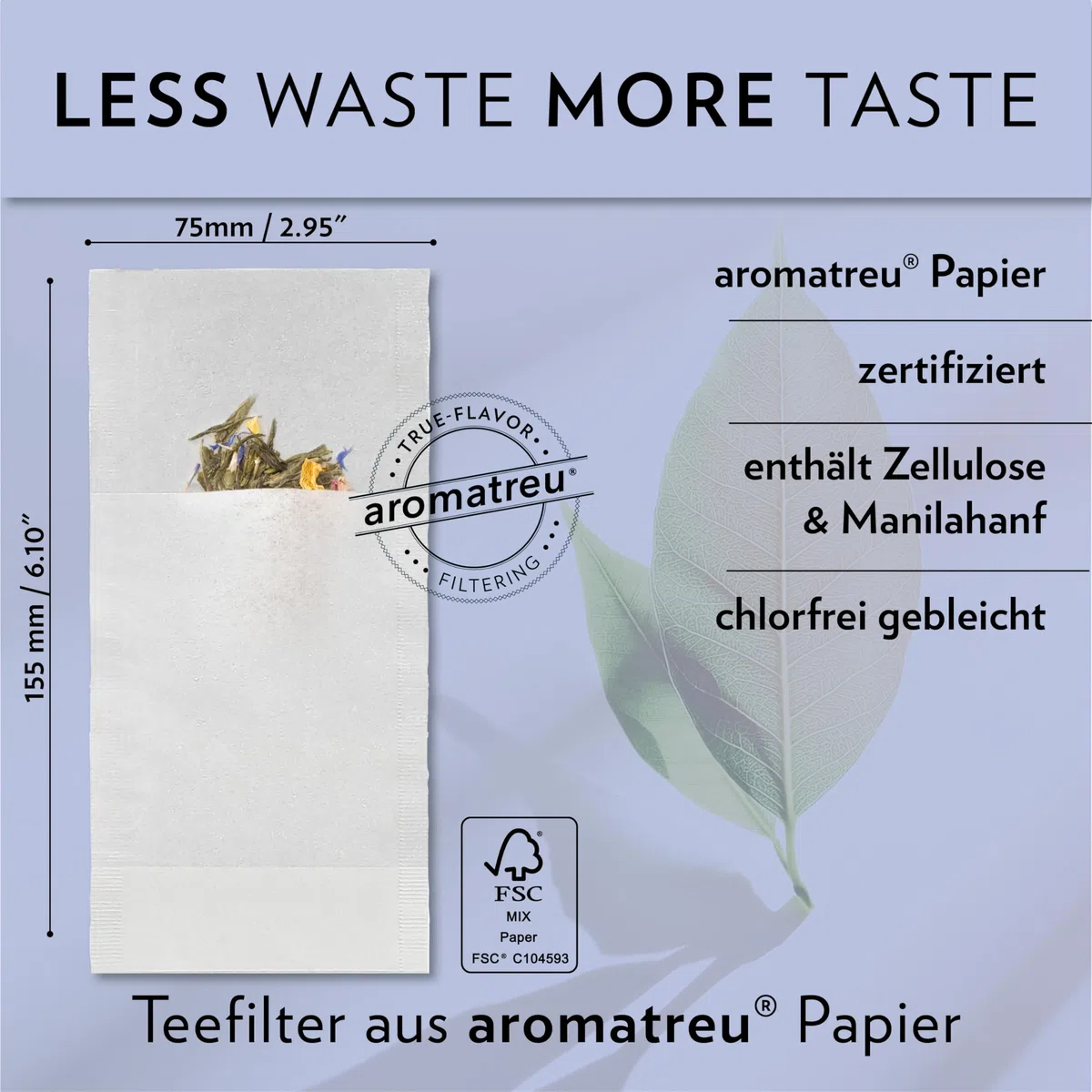 Finum 100 Tea Filtro a Carta, S