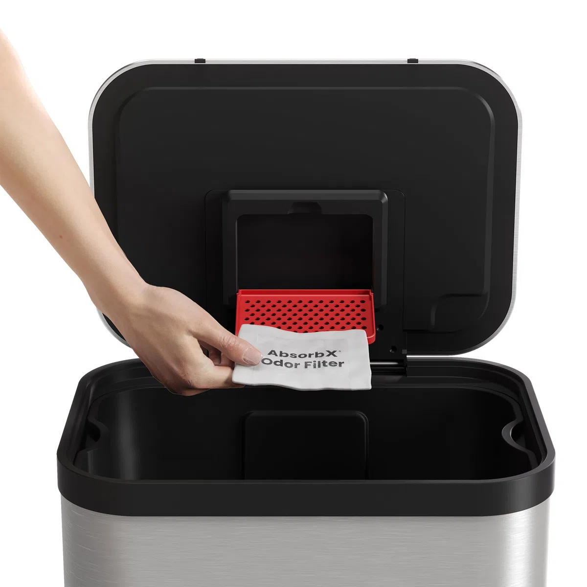 Itouchless Confezione da Tre Filtri Profumati Absorbx in Grado di Assorbire gli Odori Della Spazzatura, in Carbone Attivo Naturale, Biodegradabili, Per Bidoni della Spazzatura da 30 Litri e Oltre
