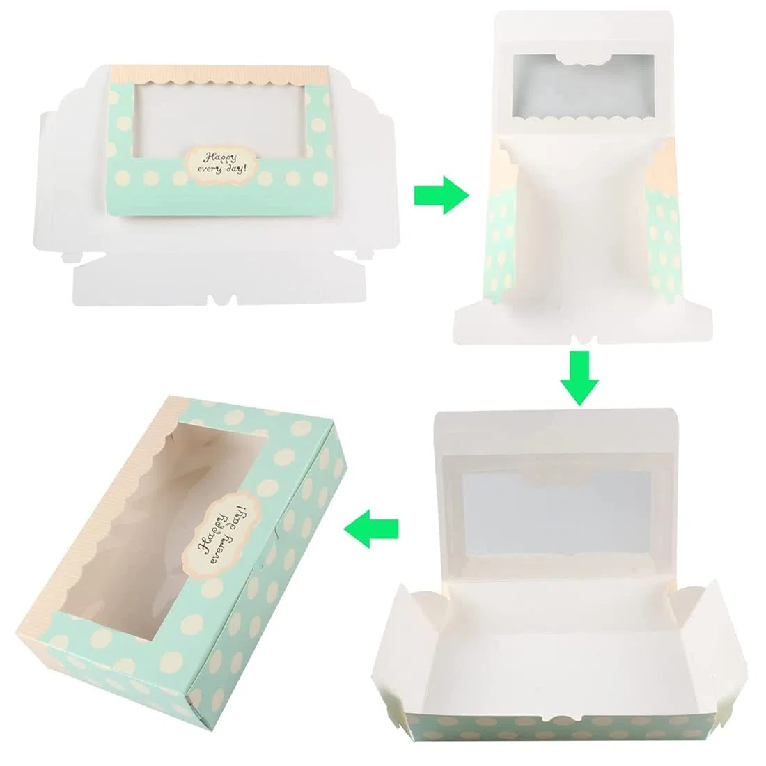 Lvcky - Set di confezioni regalo in carta per 12 pirottini, imballaggi per dolcetti, biscotti e pasticcini, lunghezza 20,3 cm