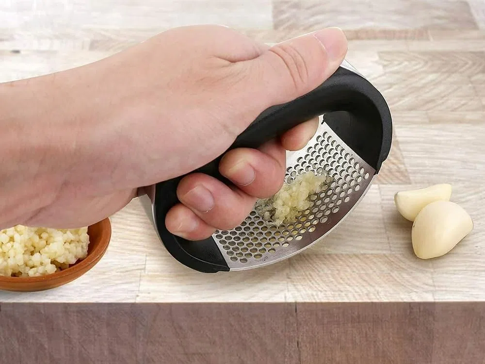 Pressa per aglio manuale - Frantoio per aglio e verdure per la cucina | Spremiagrumi aglio - Pratico utensile da cucina | Tritatutto - Pressa - Schiacciapatate | Inox