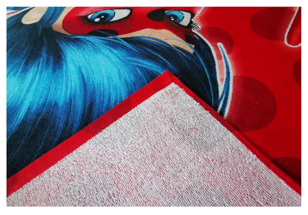 Miraculous Ladybug - Telo da bagno, telo doccia, colore: rosso, supereroe, 70 x 140 cm, 100% cotone