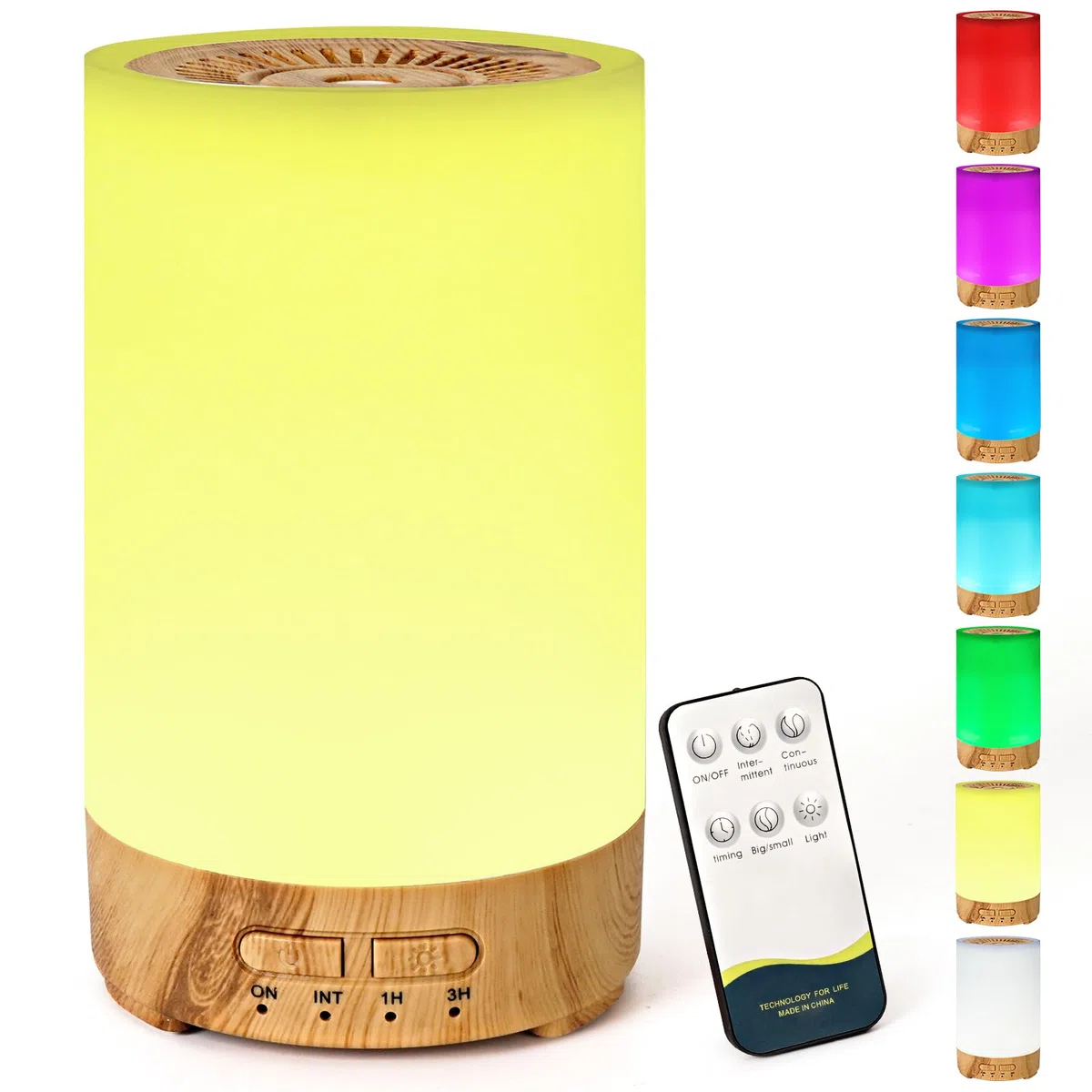 Diffusore di aromi con luce LED a 7 colori, umidificatore con struttura in legno da 150 ml, per oli essenziali, senza acqua, spegnimento automatico, per camera da letto, ufficio, yoga, spa