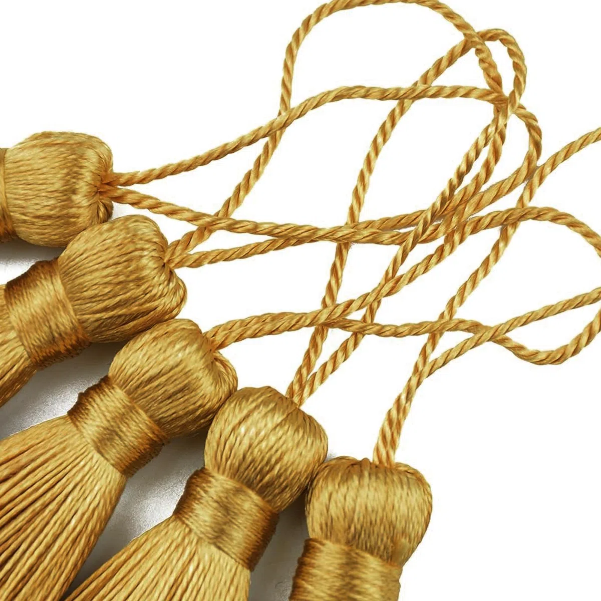 30 nappe dorate, mini nappine in seta, fatte a mano, piccole nappe per segnalibri, ciondoli, gioielli, fai da te, accessori per il fai da te, accessori per la decorazione di abiti