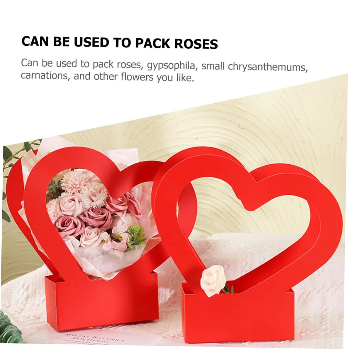 Healifty 4pezzi Scatole Floreali Forma Di Cuore Confezione Da Carta Resistente Per Bouquet Eleganti Per Matrimonio E Feste Design Romantico E Multifunzionale