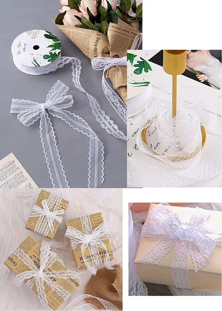20 yard, bordatura in pizzo ricamata, nastro in pizzo, per regali, al metro, per fai da te, cucito, Natale, matrimoni, feste, fiori, confezione regalo, verde scuro