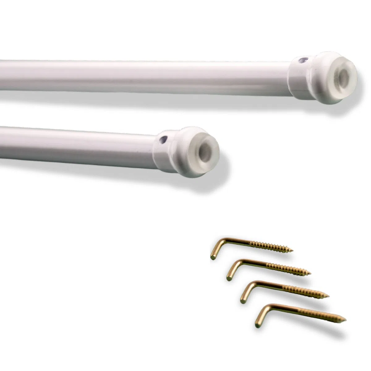 SONIT – Set 2 Bastoni Tende a Pressione da 40a 60 cm, Bastoni per Tende a Vetro Estensibili, Bacchette per Tendaggi Interni Senza Forare, Aste Regolabili in Alluminio per Finestre