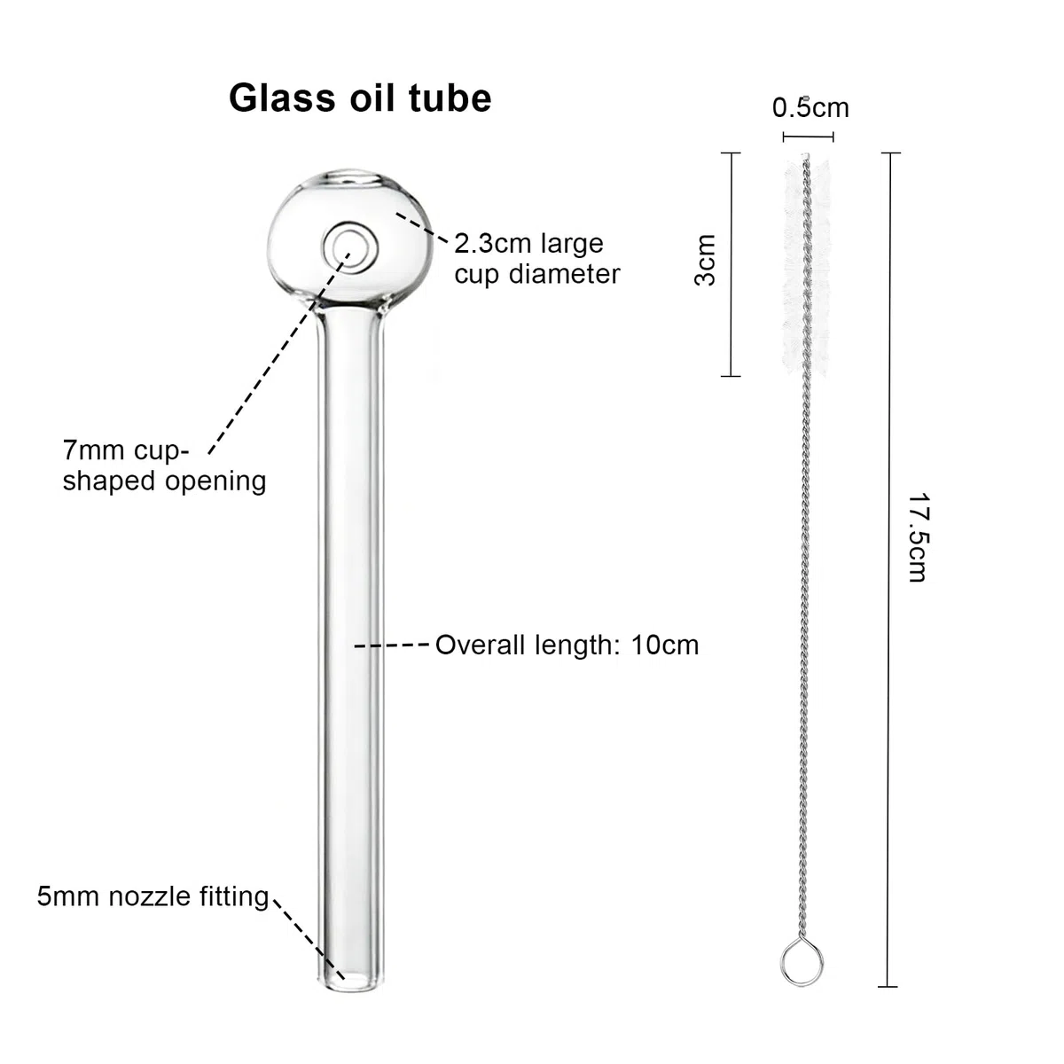 16 pipe in vetro pipe di vetro, lunghezza 4 pollici, tubo di vetro, pipe di olio, pipa a olio, pipe in vetro, pipe in vetro, cannucce per tè, cocktail, succhi con spazzola per la pulizia e confezione
