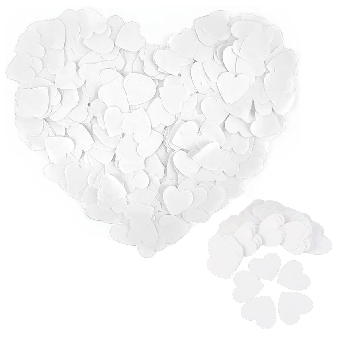 18000pcs 150g 2.5cm coriandoli biodegradabili a forma di cuore ，per Matrimoni e Promesse decorazioni e celebrazioni，Bianchi