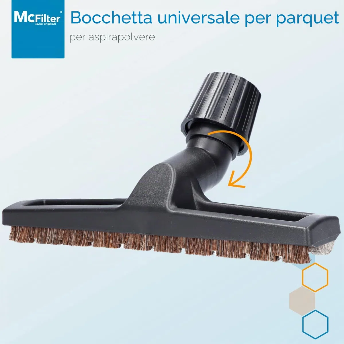 McFilter I Ugello universale per parquet 30 37 mm con attacco vario, larghezza: 300 mm, adatto per Miele, Bosch, Siemens, Kärcher, AEG, Bomann, Rowenta, Nilfisk, Privileg, bocchetta per pavimenti