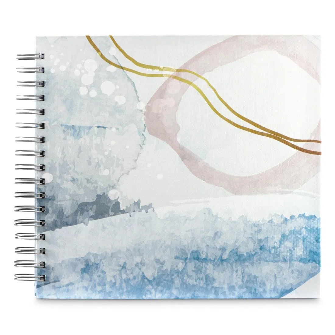 Hama Album fotografico a spirale "Watercolor" 28 x 24 cm (100 foto 10 x 15 cm da incollare, 50 pagine bianche, Album Scrapbooking DIY Libro fotografico da personalizzare e incollare) Blu