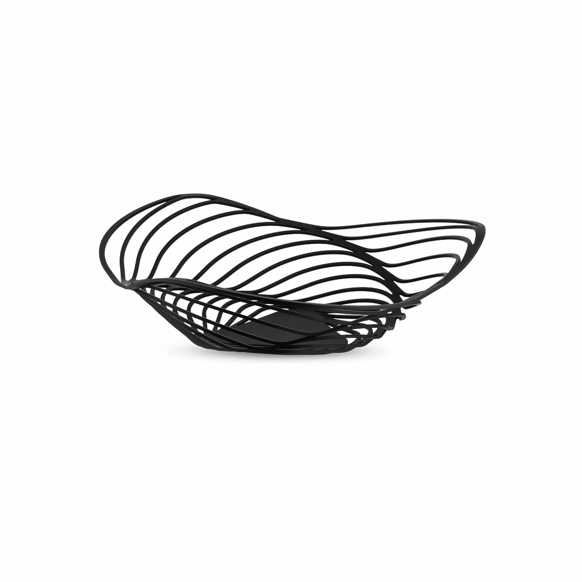 Alessi Trinity ACO02 B, Fruttiera di Design, in Acciaio Colorato con Resina Epossidica, Medio, Nero