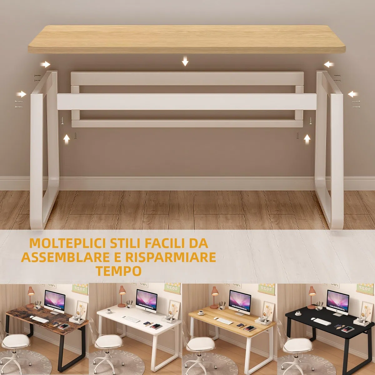 Tavolo Scrittura Stile Minimalista, Scrivania Computer, Scrivania Ufficio Casa Moderna per Camera