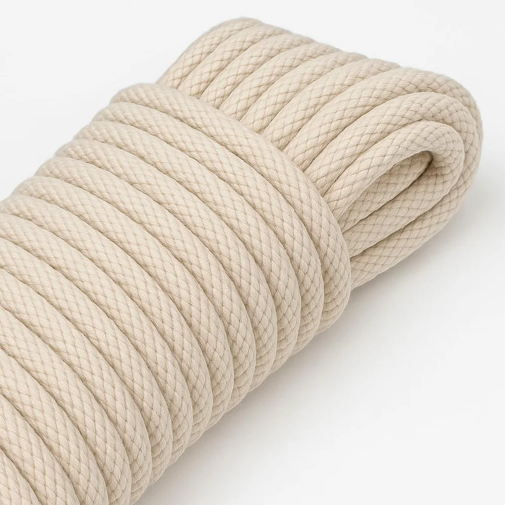Corda Intrecciata per Bucato Biancheria - Cotone - 20 metri - 8 mm - 1 Rotolo