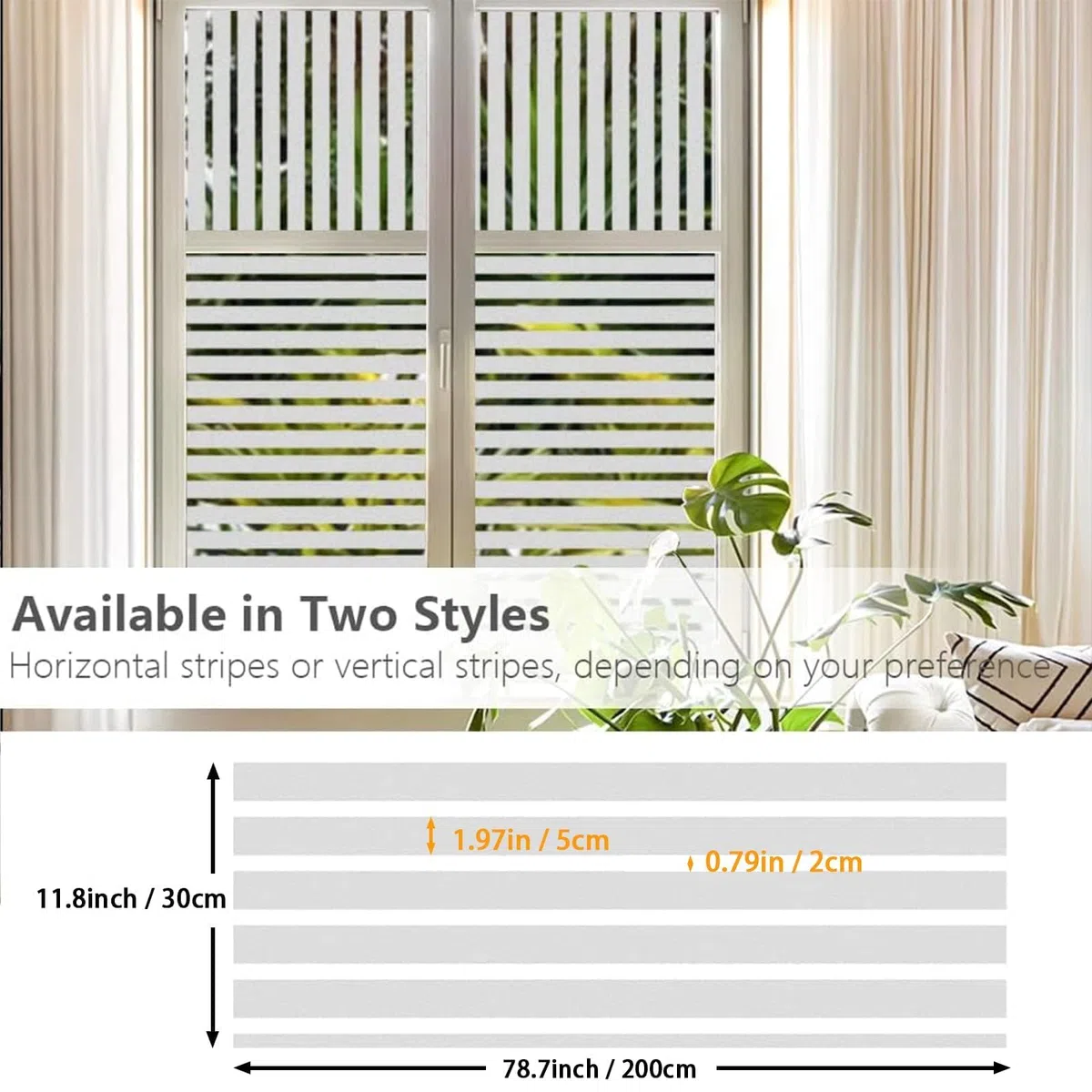 Qualsen Pellicola per Vetri Finestre Pellicole Non Adesiva per Vetri Opaca Decorativa Aderenza Statica Anti-UV Pellicola Privacy Finestre da Casa Ufficio (30 x 400 cm, Striscia Larga)