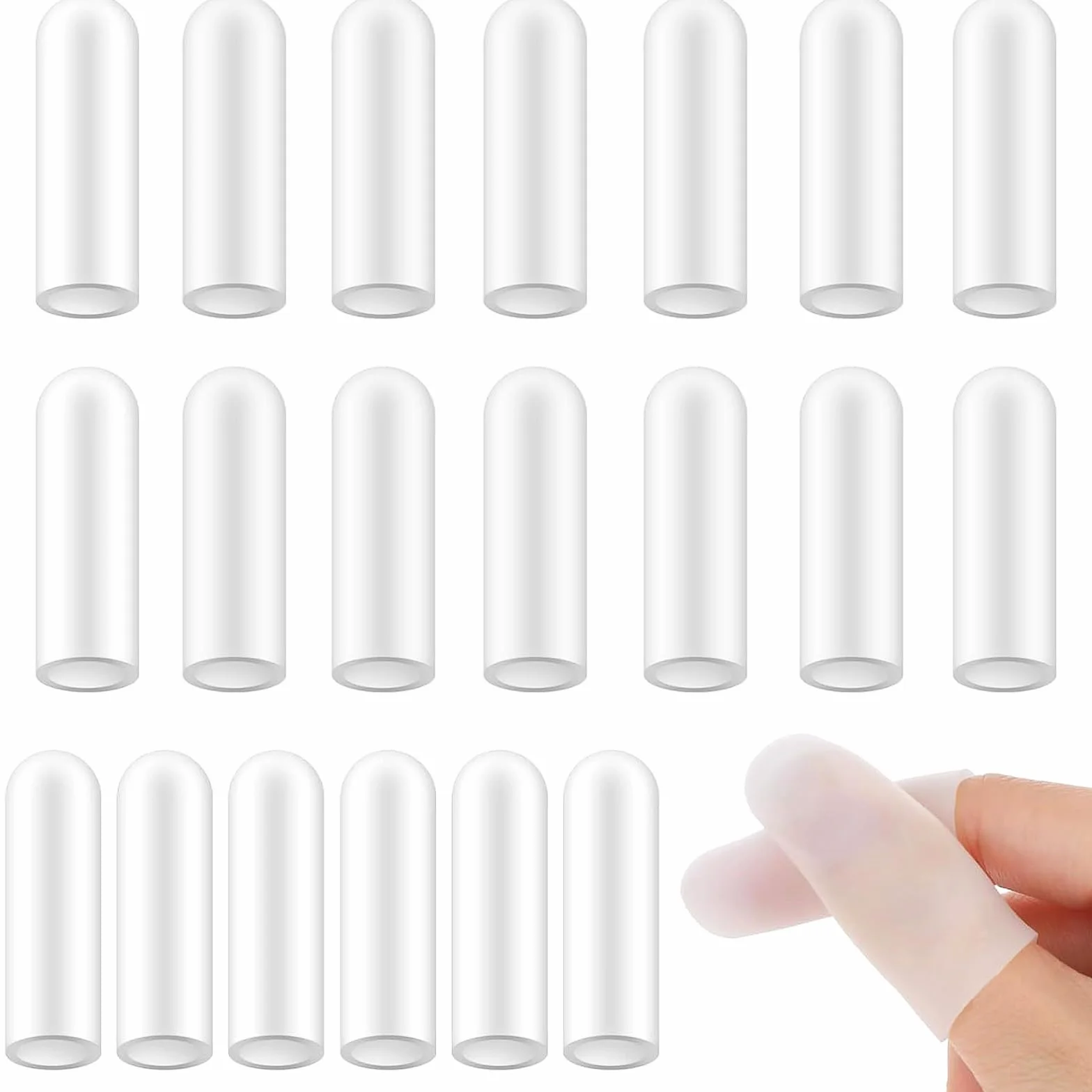 Gel Manicotti per Dita,20 Pezzi Protezioni per Dita in Gel,Impermeabile Proteggi Copridita in Silicone Proteggi Dita e Pollici Protezione Dita Mano per Casa e Lavoro