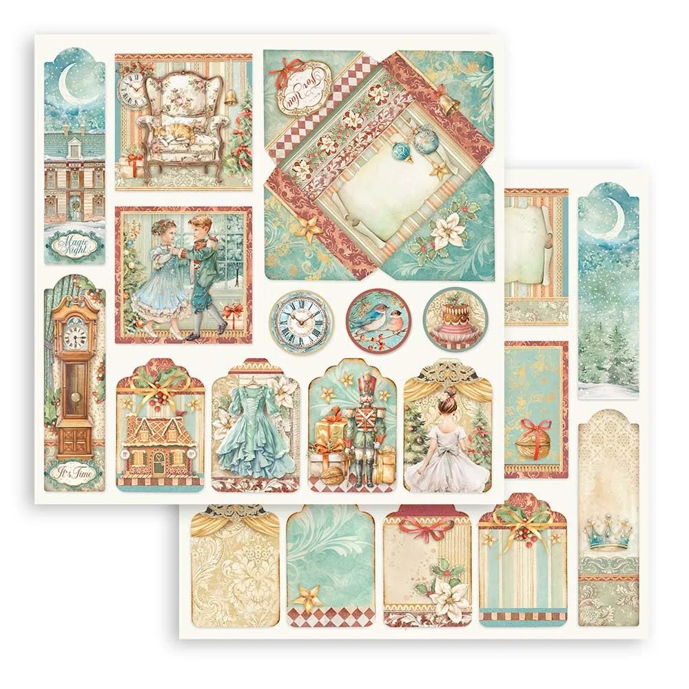 Stamperia - Scrapbook Paper Pad for Scrapbooks, Album, Card Making, Bullet Journals, and More, Acid Free, Double Sided, Perfect for Hobbies, Crafts and Gifting (The Nutcracker) (30,5 x 30,5 cm)