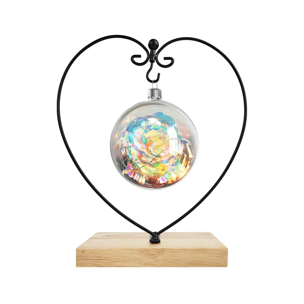 Espositore per Ornamenti Supporto in Legno per Appendere Il Vetro per Appendere Il Globo terrestre, Palla, Ornamento Natalizio e Decorazioni per la casa (Quadrato del Cuore)