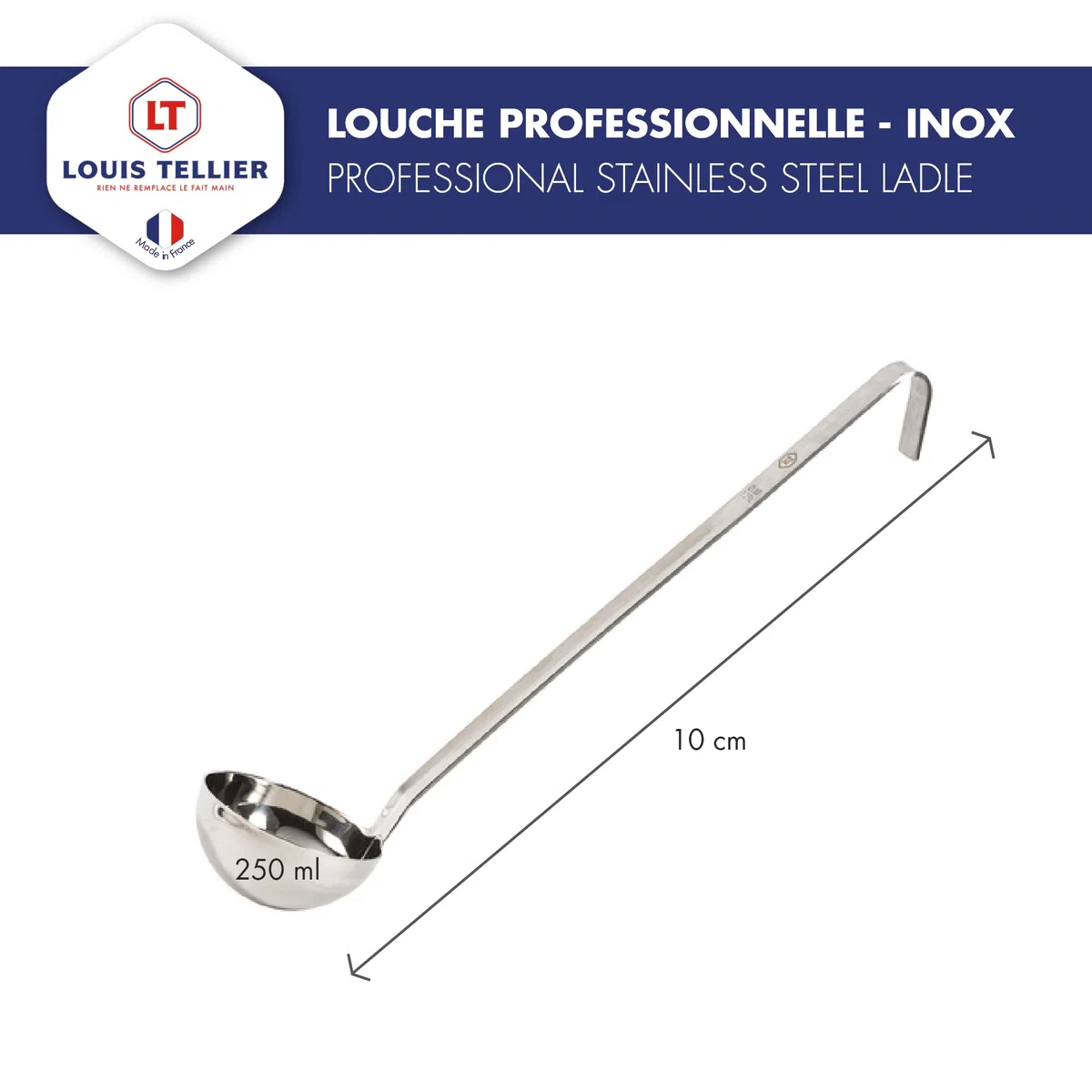 Mestolo professionale – acciaio inox – 10 cm – 250 ml