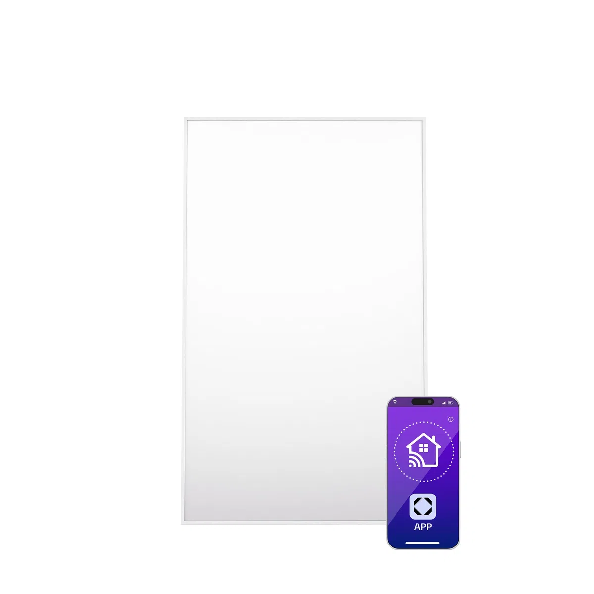 Klarstein Stufa Elettrica a Raggi IR Basso Consumo 600W con Telecomando, Timer e WiFi App, Pannello Radiante per Riscaldamento Domestico, No CO2