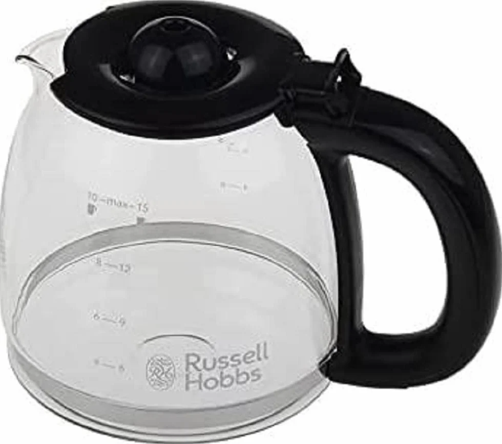Russell Hobbs Caraffa in Vetro di ricambio - per Macchina Caffè Adventure 24010-56 e ColorsPlus Digital 24031-56, 24033-56, 24034-56 e Victory 24030-56 - Caraffa Vetro Macchina Caffè con filtro 700214