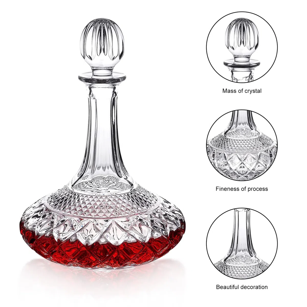 Decanter per vino in cristallo con tappo - Top vino rosso caraffa caraffa con scatola di lusso. Elegante regalo per uomo/donna