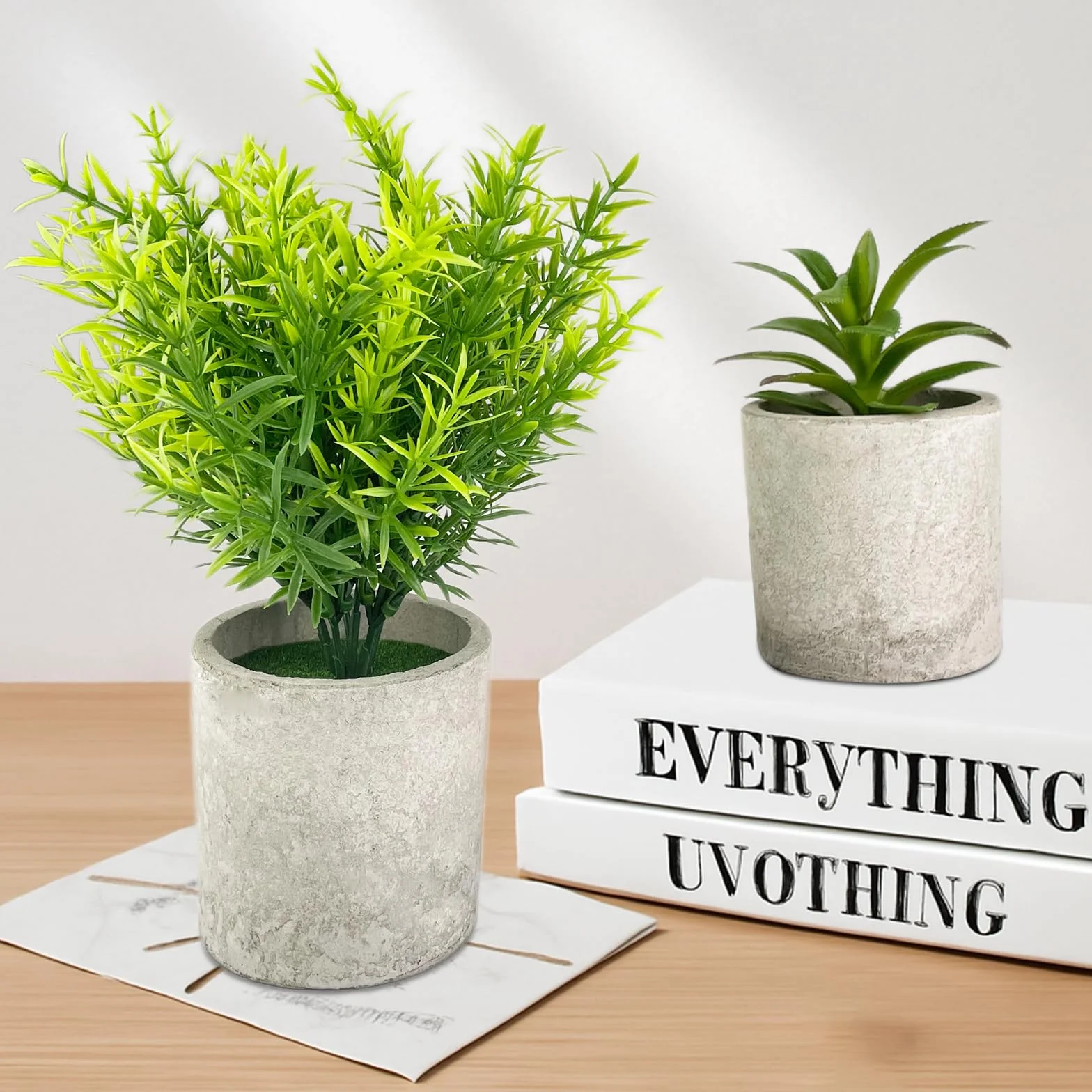 5 Pezzi Piante Artificiali, Mini Piante finte Serpentine, Eucalipto, Agave Succulente, Aloe Artiglio d'Aquila, Piante artificiali da Interno e da Esterno per Camera da Letto Ufficio
