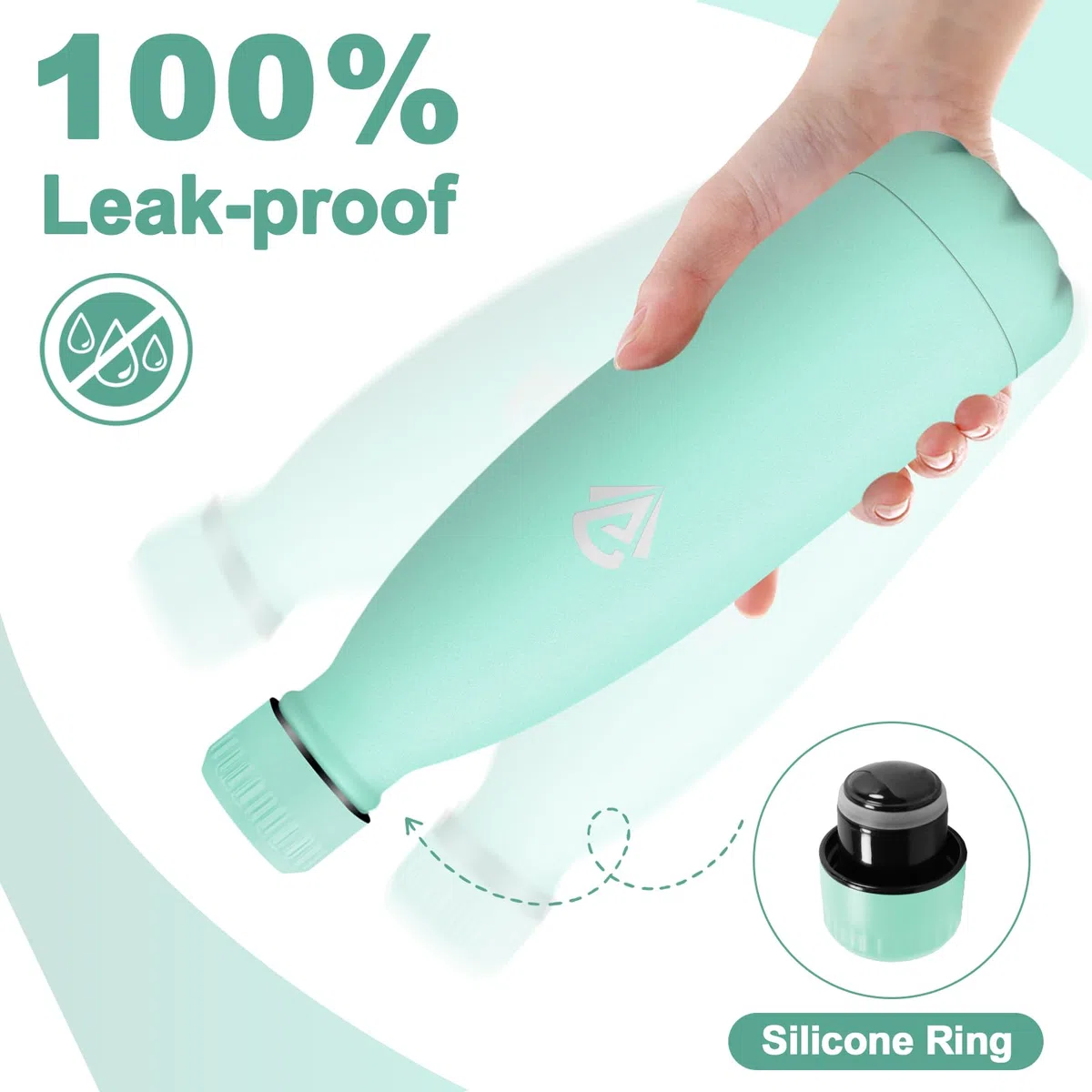 Borraccia Termica 500ml, Borraccia Acciaio Inox, Bottiglia Termica Doppia Parete, Senza BPA, Riutilizzabile e Antigoccia, Borraccia per Bambini, Scuola, Ufficio, Sport, Palestra, Campeggio, Viaggio