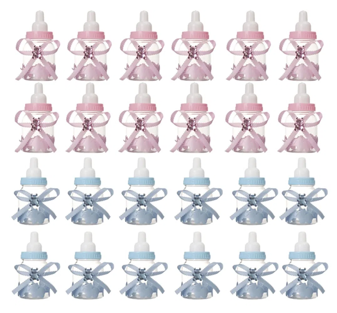 24 Pezzi Biberon Portaconfetti，Decorazioni Festa Nascita Bambina， Bambini Festa Regali Decorazione.