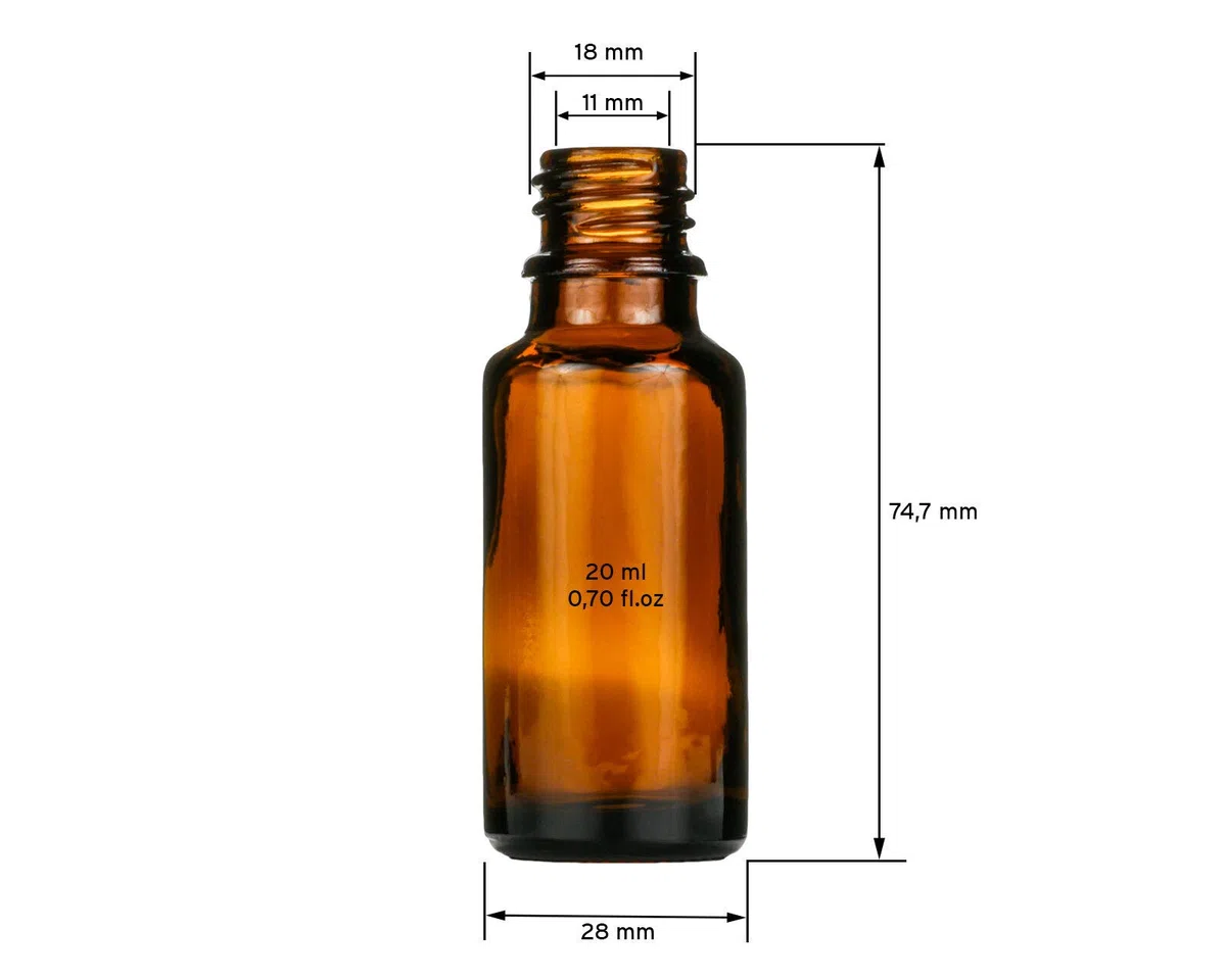 Octopus 5 x 20 ml flaconi con Spazzola montata, flacone in Vetro Marrone con Tappo a Spazzola, flacone per Smalto, ad Esempio per lacche, Vernici, Adesivi, Oli, ECC.