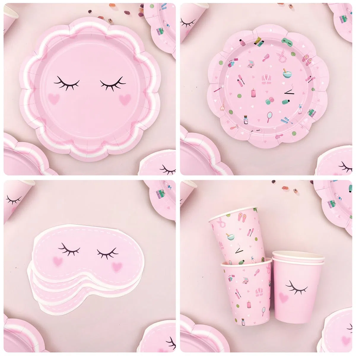 Decorazioni per feste spa per ragazze e donne includono piatti, tovaglioli, tazze, tovaglia, cannuccia per spa pigiama pigiama pigiama trucco forniture per feste