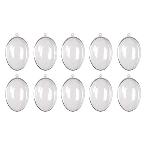10 uova in plastica trasparente, da appendere, riempibili, decorazioni per feste e feste
