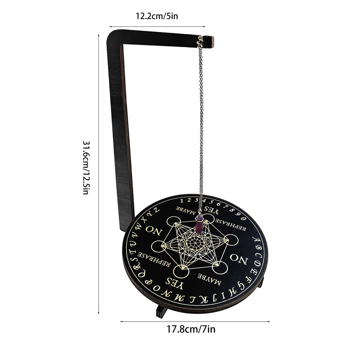 Pendulum Stand - Tavola Di Guida Spirituale Per Pendolo,Accessori Mistici Per Meditazione Pulizia Spirituale Lettura Tarocchi Impostazione Altare