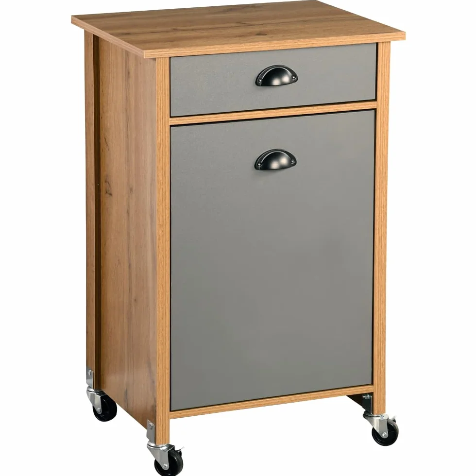 Kesper Carrello da cucina con sistema di raccolta differenziata, materiale: fibra, dimensioni: 50 x 79 x 37 cm, colore: marrone, grigio | 25528 13