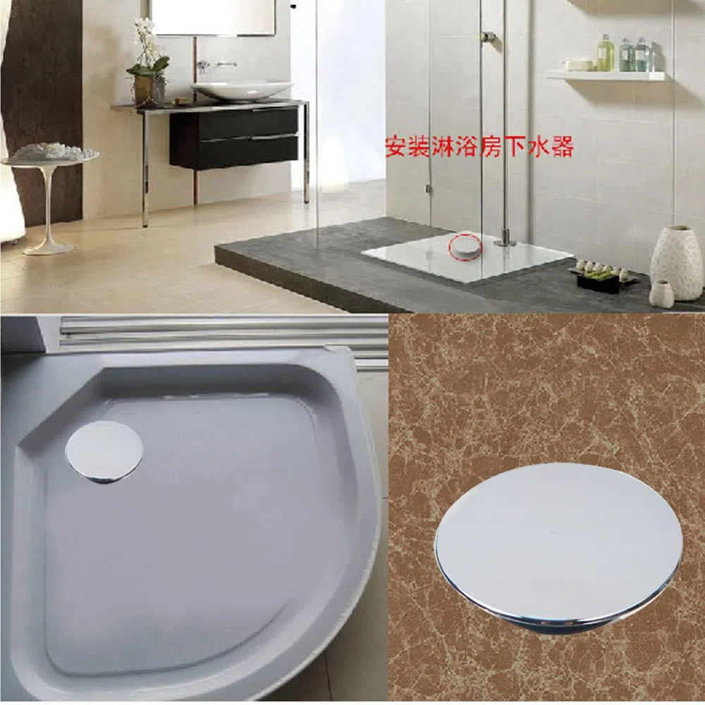 Talea Coperchio per Scarico Doccia Cromato, 121 mm, Coperchio per Scarico Doccia in Plastica Cromata con Cestello Altezza: 68 mm QS427C004