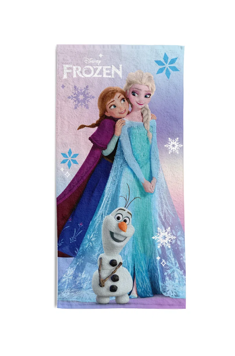 hermet Telo Mare Frozen, 70x140 cm, Asciugamano da Spiaggia o Piscina, 100% Morbido Cotone, Pratico e Leggero
